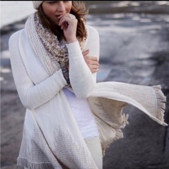 MOTH by Anthropologie Nevis Cream, open closure duster cardigan - Picture 2 of 16